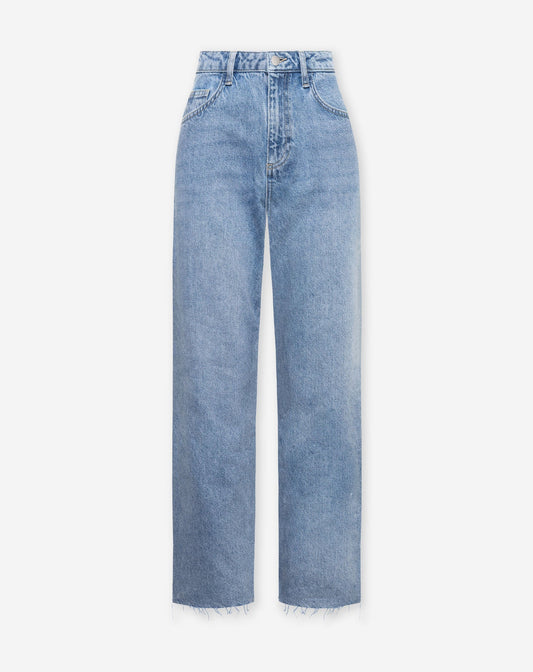 DENIM STRAIGHT LEG JEANS MID BLAUW