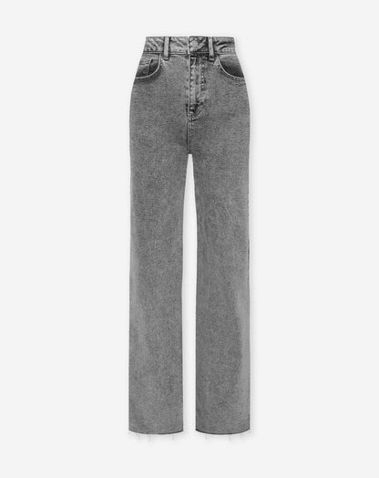 BOOTCUT RAW EDGE JEANS GRIJS