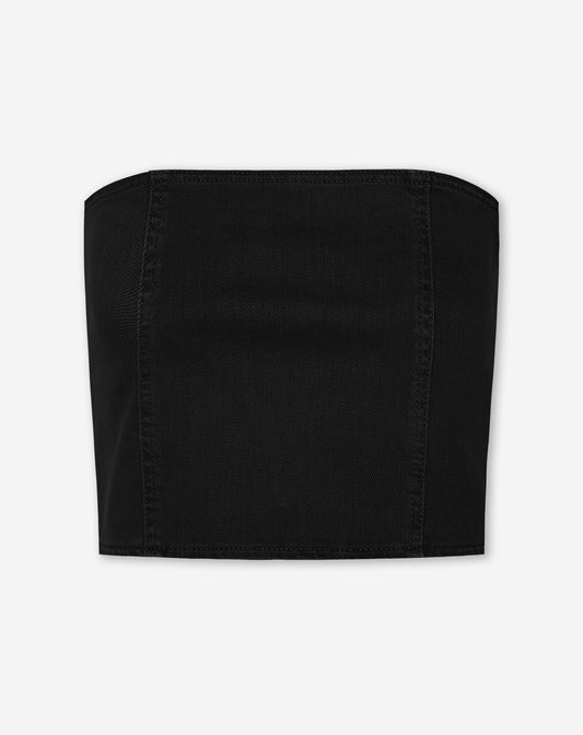 BELLA DENIM CORSET TOP ZWART