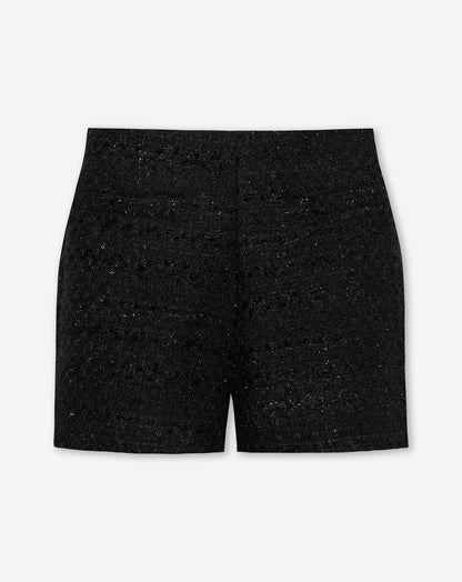 BOUCLE LUREX SHORTS ZWART
