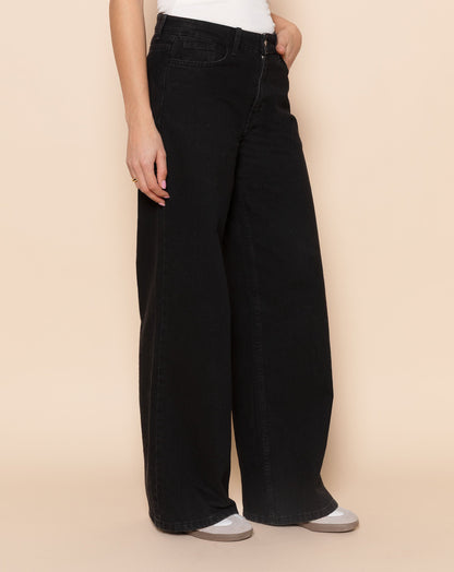 WIDE LEG JEANS ZWART