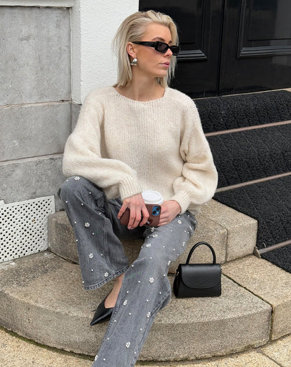 VIVI BOW CARDIGAN CRÈME