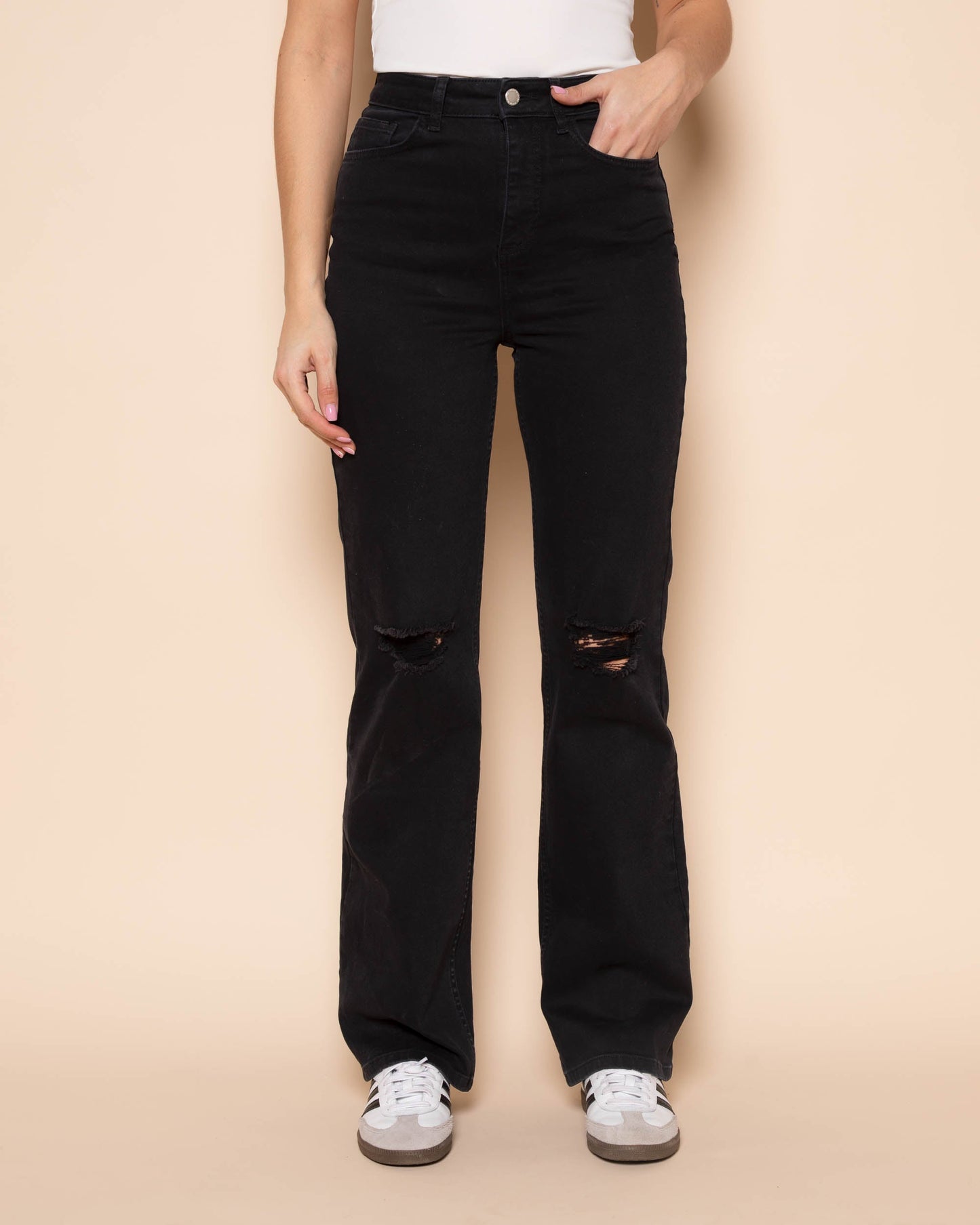 BOOTCUT DESTROY JEANS DARK GREY
