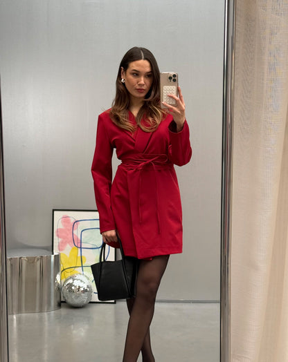 SADIE BLAZER DRESS BURGUNDY