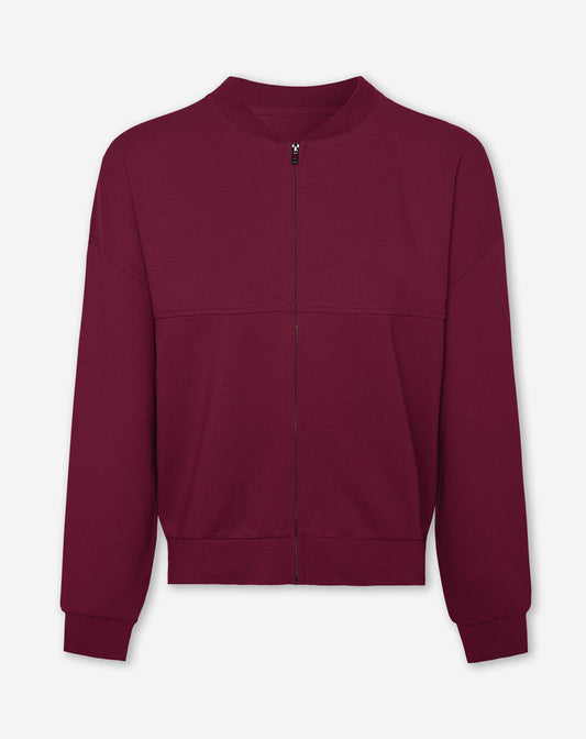 SCUBA CARDIGAN DONKER BURGUNDY