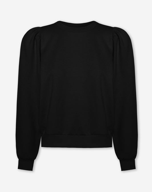 SCUBA PUFF SLEEVE SWEATER ZWART