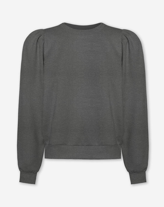 SCUBA PUFF SLEEVE SWEATER DONKERGRIJS