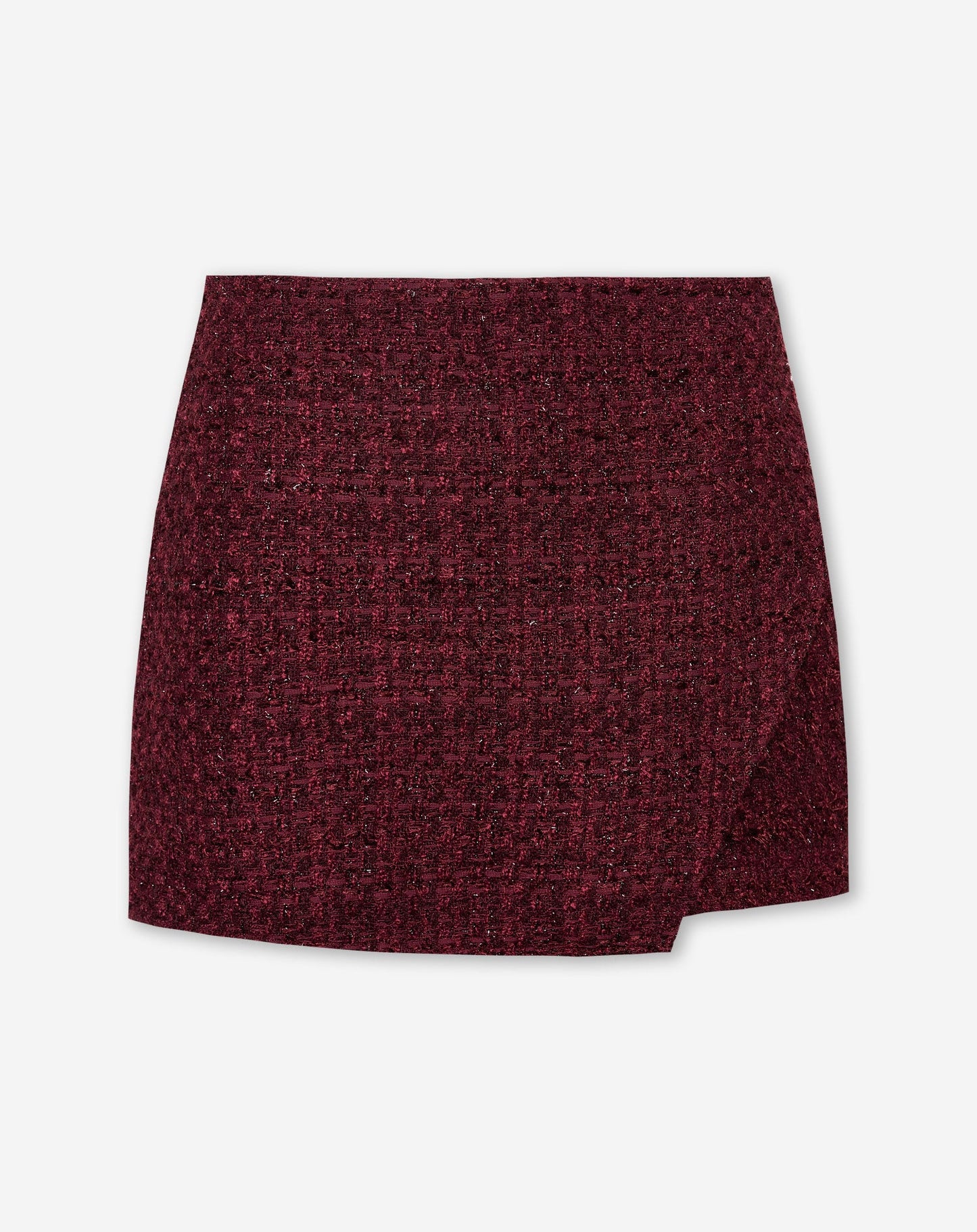 BOUCLE LUREX SKORT BURGUNDY