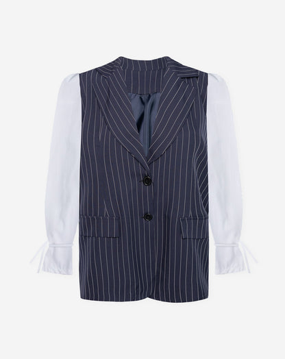 SERA PINSTRIPE BLAZER DONKERBLAUW