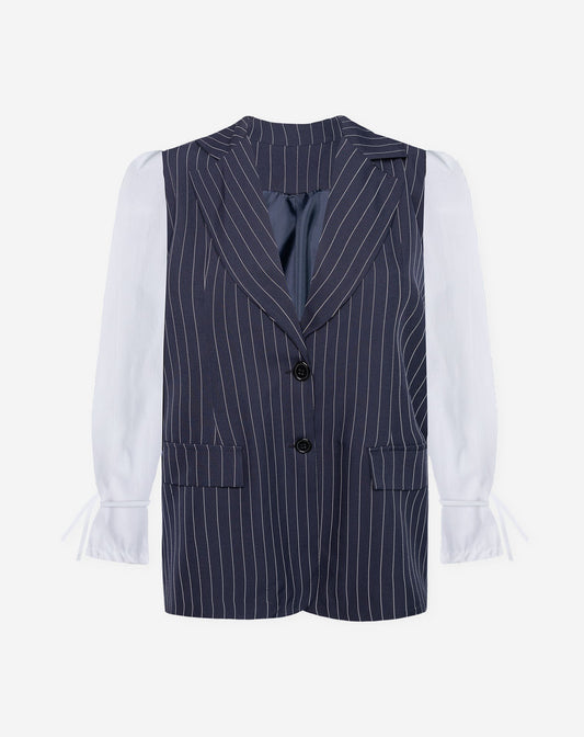 SERA PINSTRIPE BLAZER DONKERBLAUW