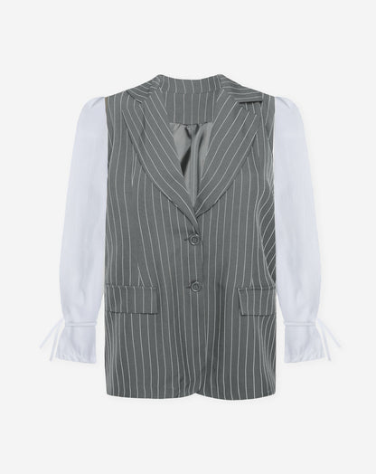 SERA PINSTRIPE BLAZER GRIJS