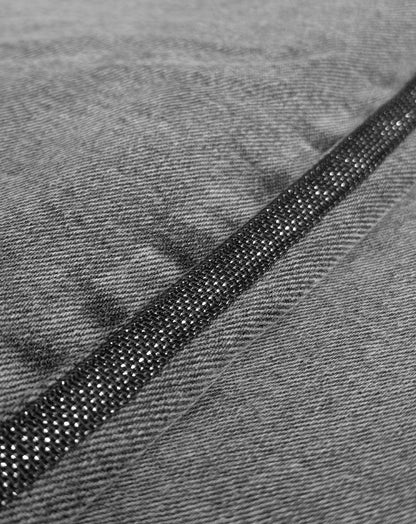 BOOTCUT GLITTER TAPE JEANS LICHTGRIJS
