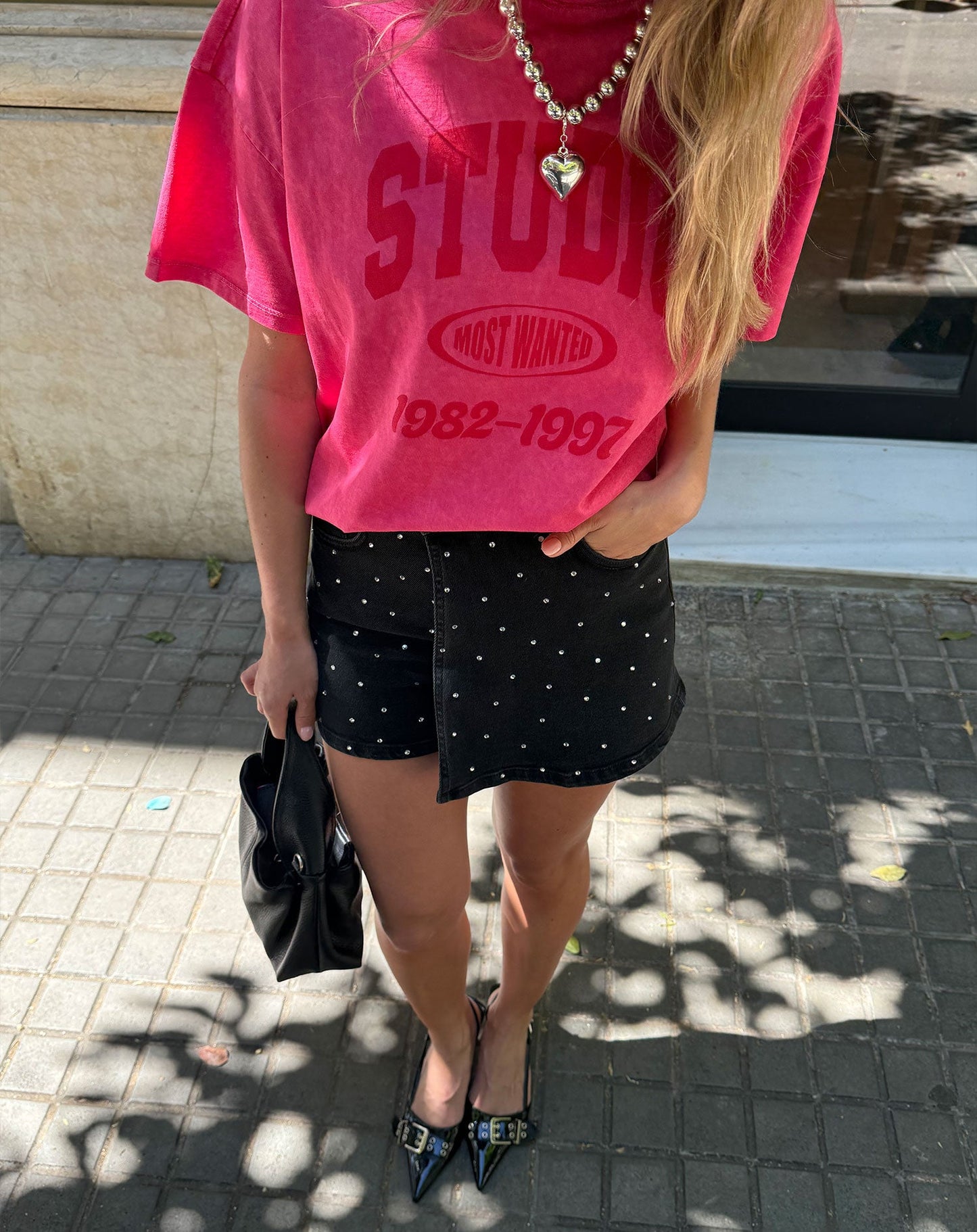 STUDIO MW OVERSIZED TEE ACID ROZE