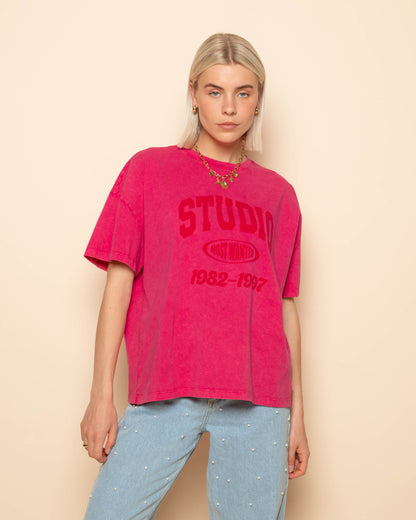 STUDIO MW OVERSIZED TEE ACID ROZE