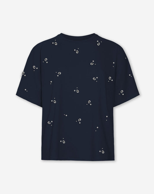 DIAMOND STONES OVERSIZED TEE MARINEBLAUW
