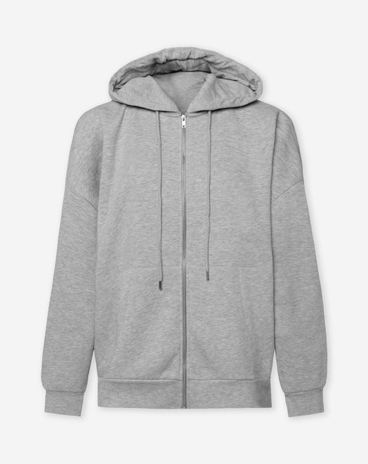 OVERSIZED ZIPPER HOODIE GRIJS