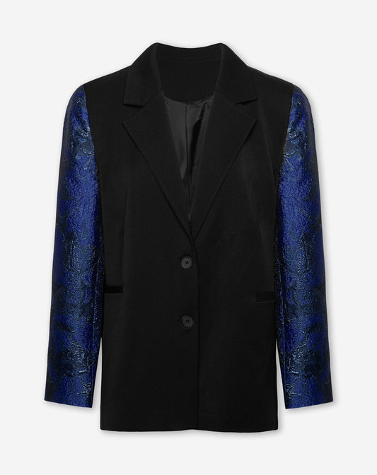 SENNA JACQUARD SLEEVE BLAZER KOBALTBLAUW