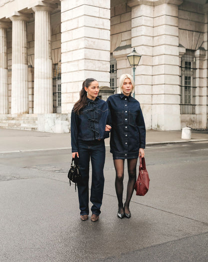 LONG DENIM SHACKET DONKERBLAUW