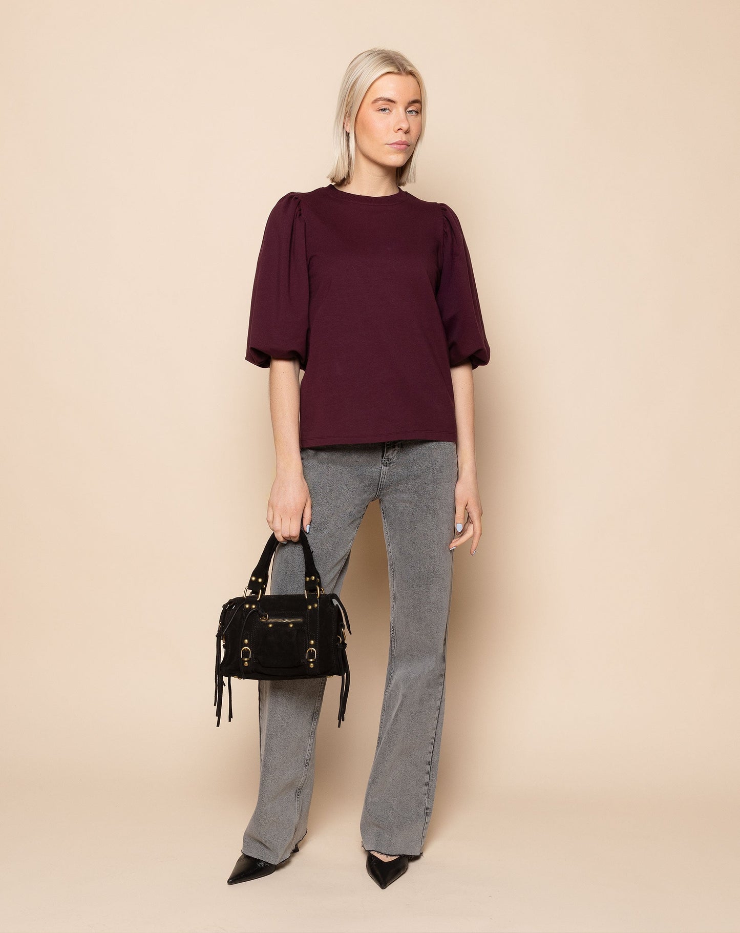 BOOTCUT RAW EDGE JEANS GRIJS