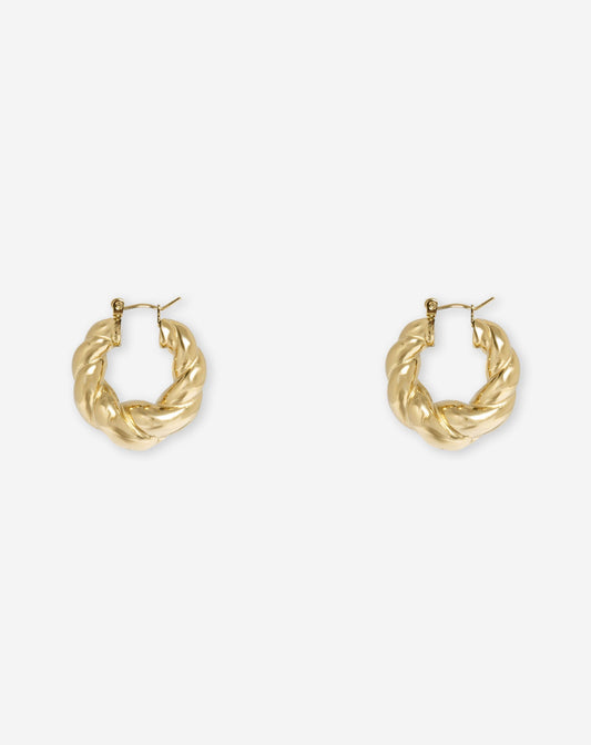 CHUNKY TWISTED HOOP EARRINGS