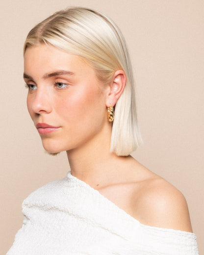 CHUNKY TWISTED HOOP EARRINGS