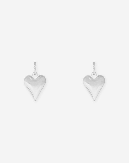 CHUNKY HEART HOOP EARRINGS