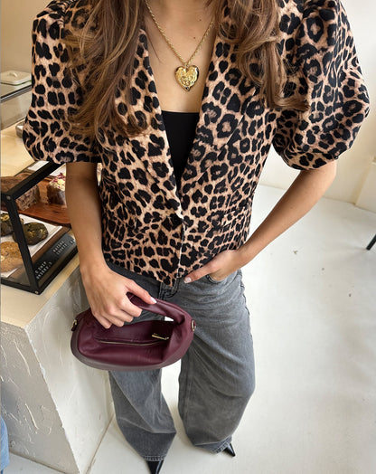 NOWIE LEO PUFF SLEEVE BLAZER ZWART