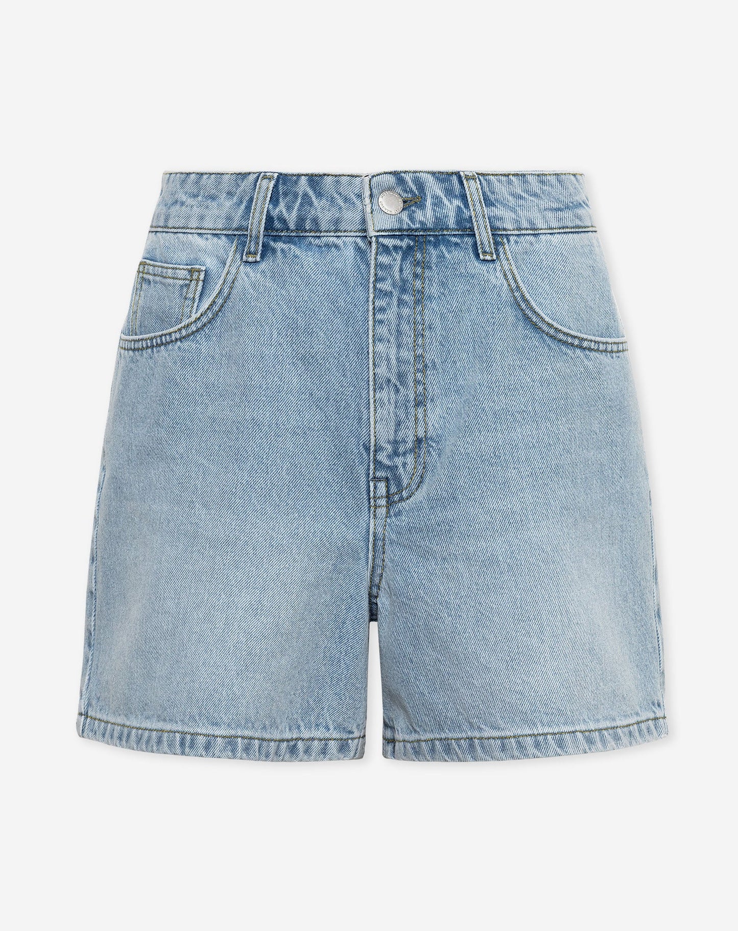 MOM DENIM SHORT LICHTBLAUW