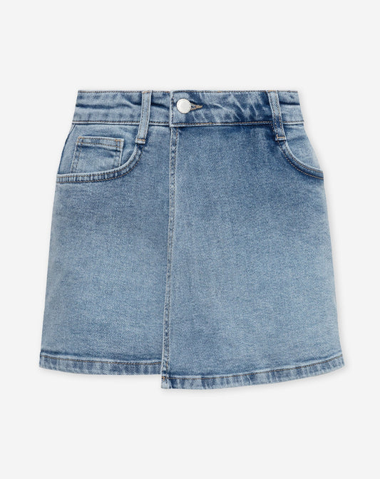 LILLIE DENIM SKORT MID BLAUW