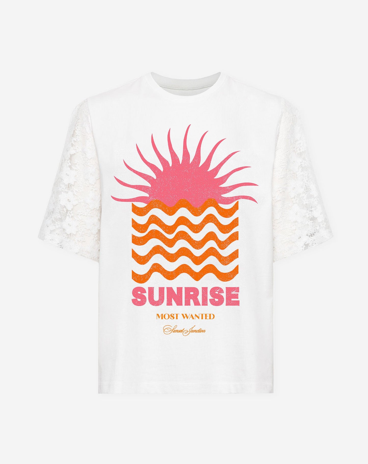 SUNRISE LACE SLEEVE TEE CRÈME