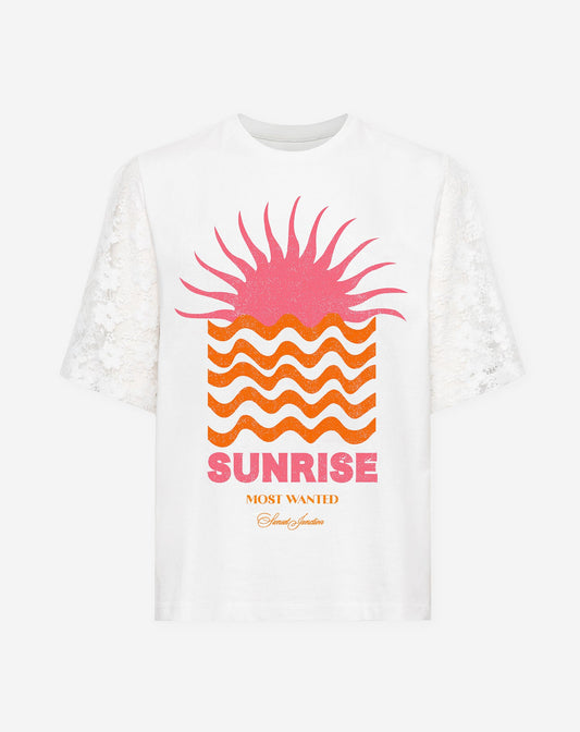 SUNRISE LACE SLEEVE TEE CRÈME