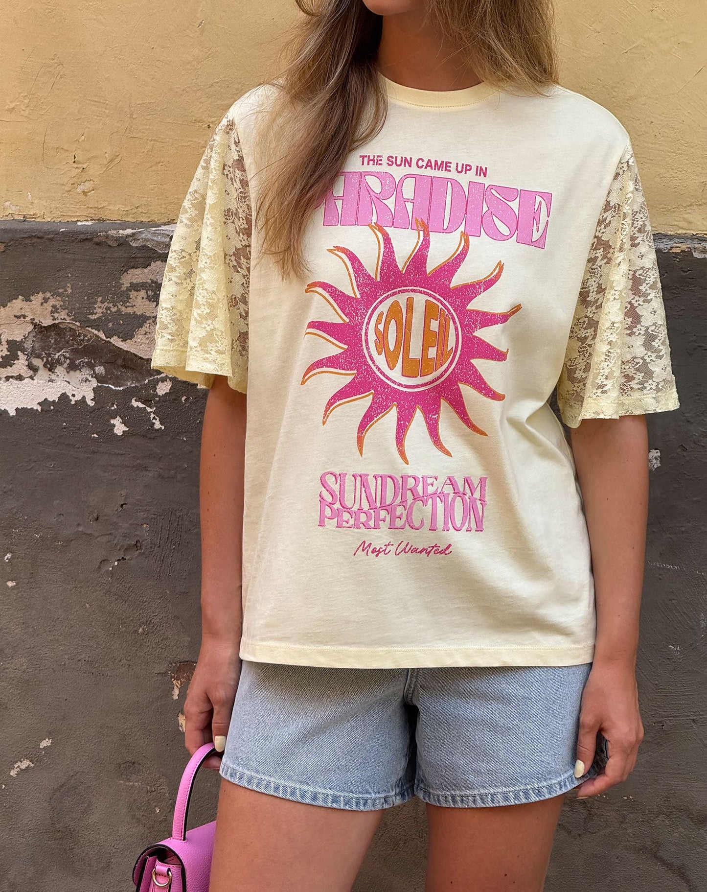 SUNDREAM LACE SLEEVE TEE BOTERGEEL