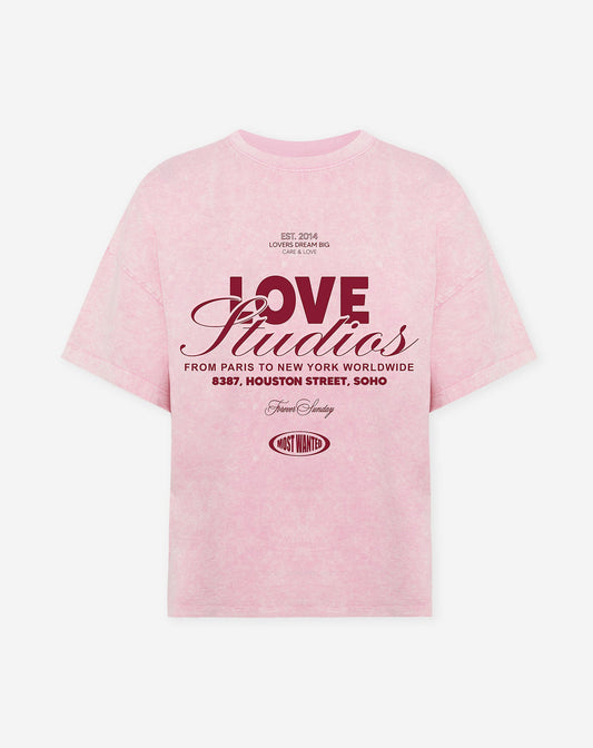 TIE DYE LOVE OVERSIZED TEE ROZE