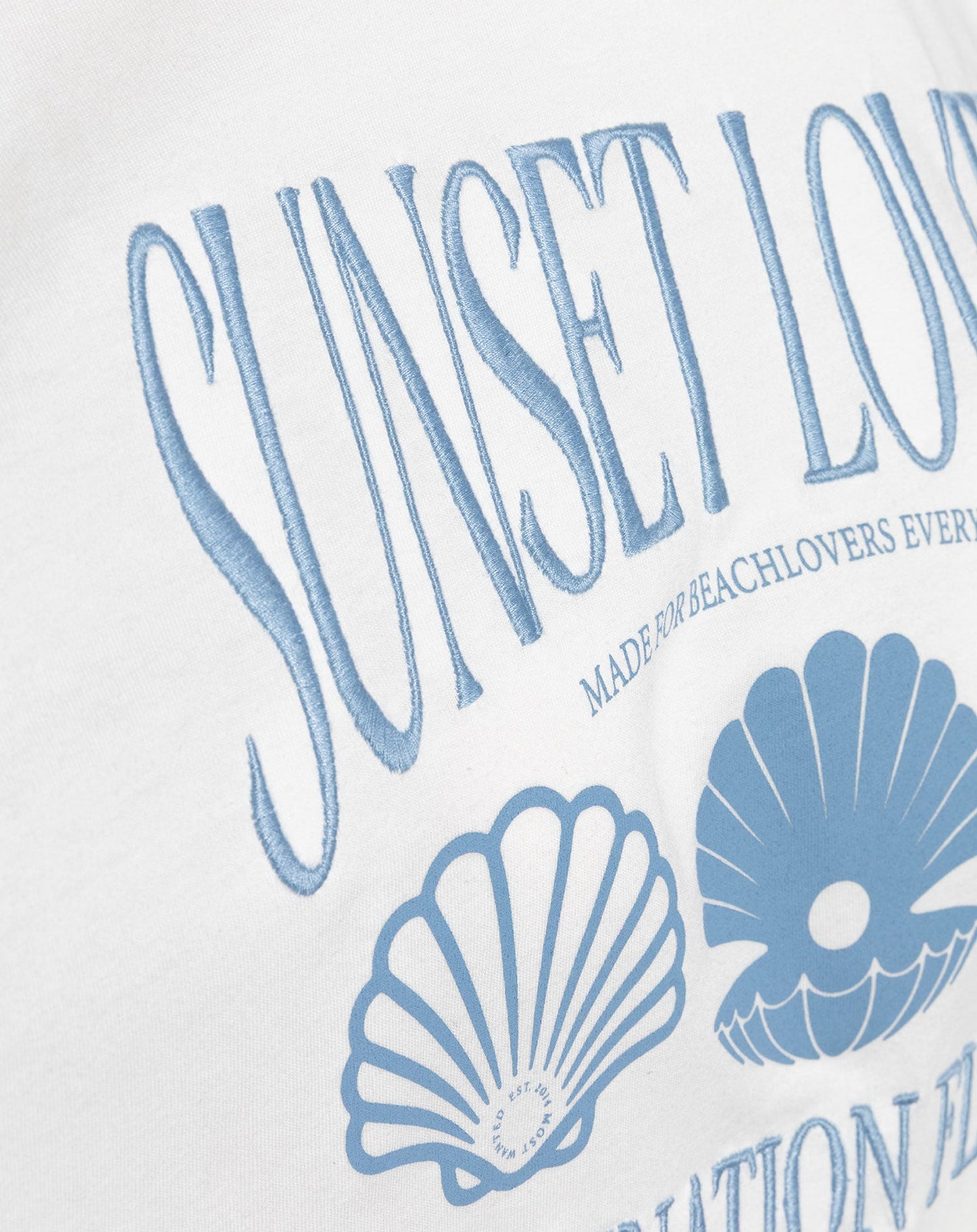 SUNSET SHELL OVERSIZED TEE CRÈME