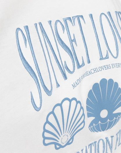 SUNSET SHELL OVERSIZED TEE CRÈME