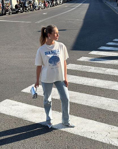 SEASHELL LOVER OVERSIZED TEE CRÈME
