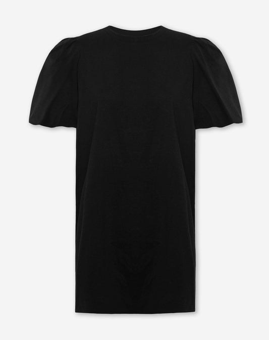 PUFF SLEEVE TEE DRESS ZWART