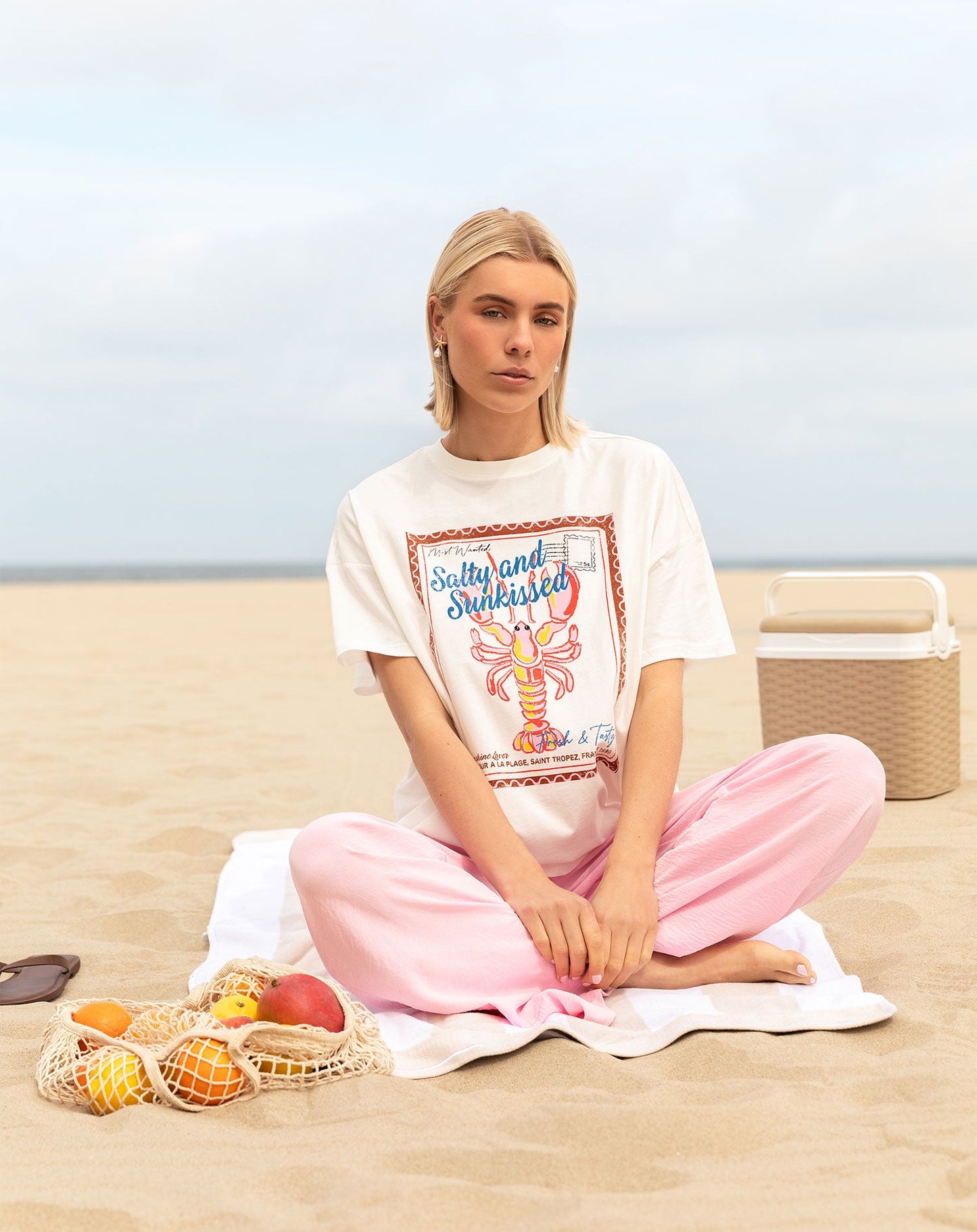 SUNKISSED OVERSIZED TEE CRÈME