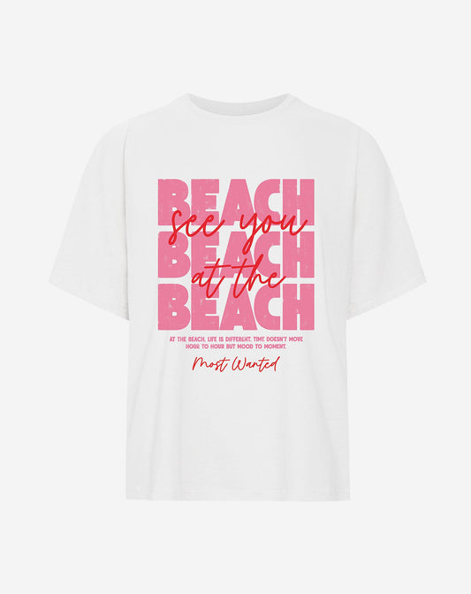 AT THE BEACH OVERSIZED TEE CRÈME