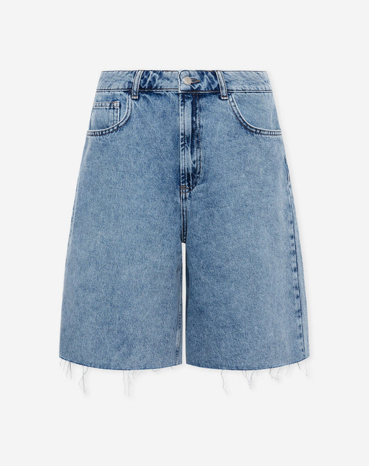 BAGGY DENIM JORT MID BLAUW