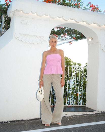 SIERRA WIDE LEG JEANS BEIGE
