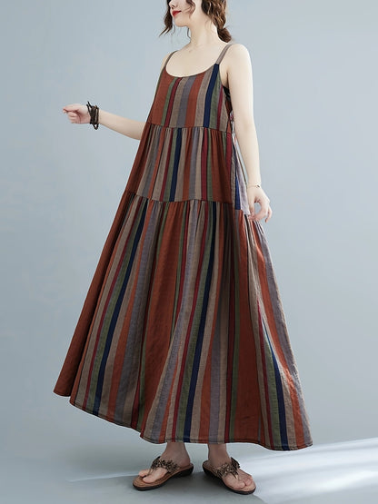 Melissa | Gestreepte Maxi Jurk voor een Boho Zomerlook