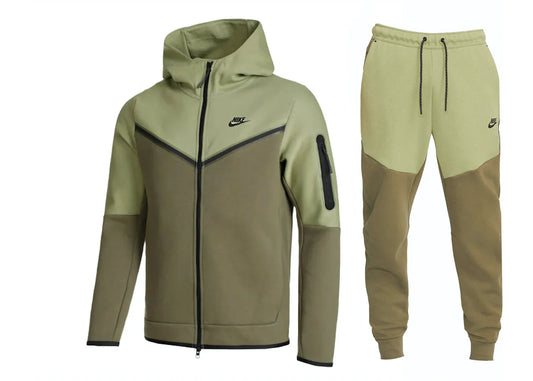 Nike Sportswear Tech Fleece-Set mit durchgehendem Reißverschluss und Jogginghose, Alligator/Mitteloliv/Schwarz | 1 + 1 gratis