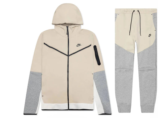 Nike Sportswear Tech Fleece-Set mit durchgehendem Reißverschluss und Jogginghose, Dunkelgrau/Rattan/Schwarz | 1 + 1 gratis