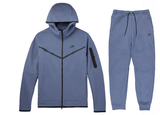 Nike Sportswear Tech Fleece-Set mit durchgehendem Reißverschluss und Jogginghose, Diffusblau/Schwarz | 1 + 1 gratis