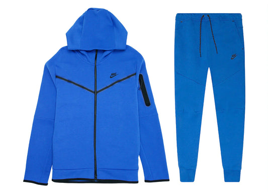 Nike Sportswear Tech Fleece-Set mit durchgehendem Reißverschluss und Jogginghose, Game Royal/Schwarz | 1 + 1 gratis