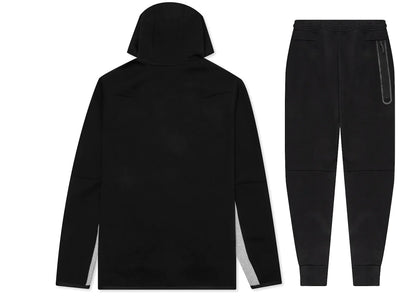 Nike Sportswear Tech Fleece-Set mit durchgehendem Reißverschluss und Jogginghose Schwarz/Dunkelgrau Heather/Weiß | 1 + 1 gratis