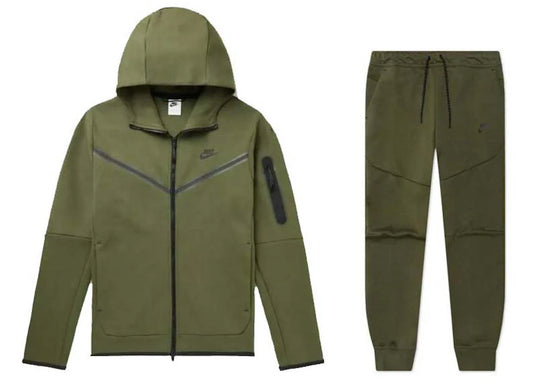 Nike Sportswear Tech Fleece-Set mit durchgehendem Reißverschluss und Jogginghose Raugrün/Schwarz | 1 + 1 gratis