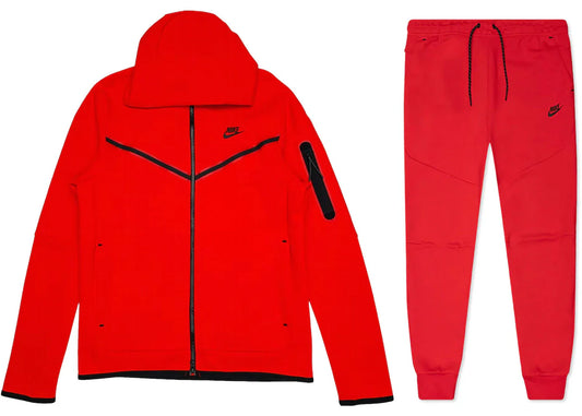 Nike Sportswear Tech Fleece-Set mit durchgehendem Reißverschluss und Jogginghose, Universitätsrot | 1 + 1 gratis