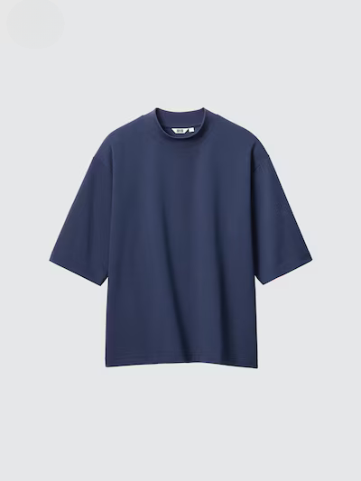 Oversized Mock Neck T-Shirt (Half Sleeve)